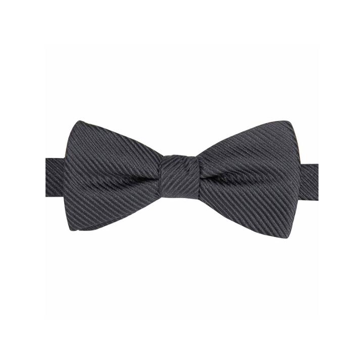 Jf J. Ferrar Textured Satin Striped Pre-tied Bow Tie