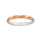 Personally Stackable Sterling Silver Orange Enamel Twist Ring