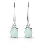 Diamond Accent Simulated White Opal Drop Earrings