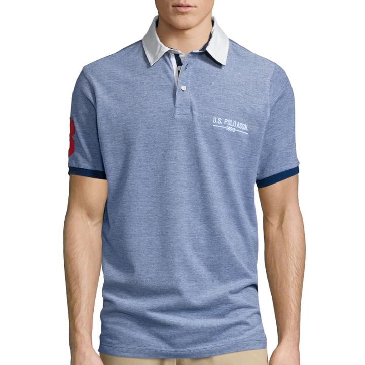 U.s. Polo Assn. Short-sleeve Two-tone Pique Polo