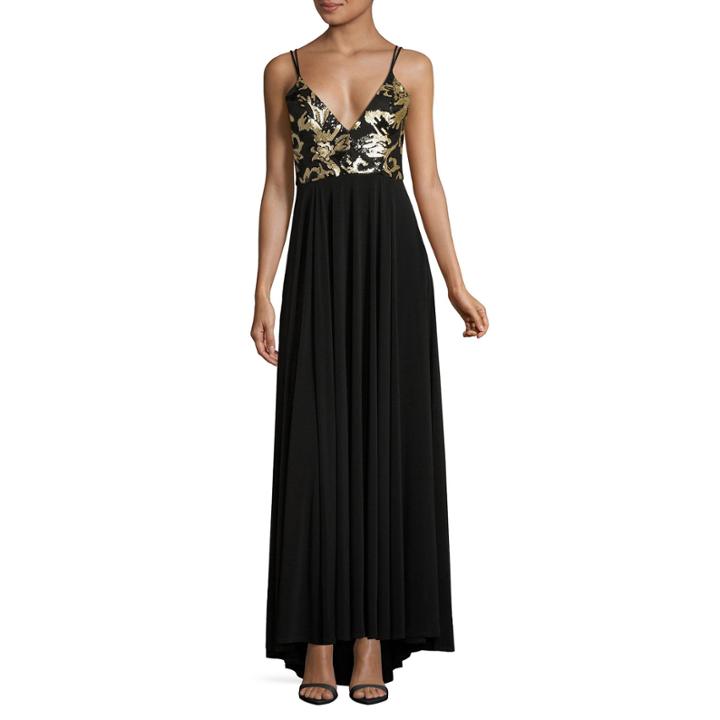 Social Code Sleeveless Sequin Evening Gown-juniors