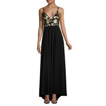 Social Code Sleeveless Sequin Evening Gown-juniors