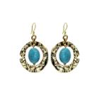 Aris By Treska Blue And Gold-tone Ring Earrings
