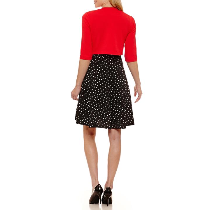 Robbie Bee Short Sleeve Jacket Dress-petites
