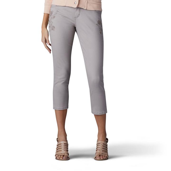 Lee Embroidered Denim Capri-petite