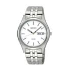 Seiko Mens Silver-tone Dial Stainless Steel Solar Watch Sne031