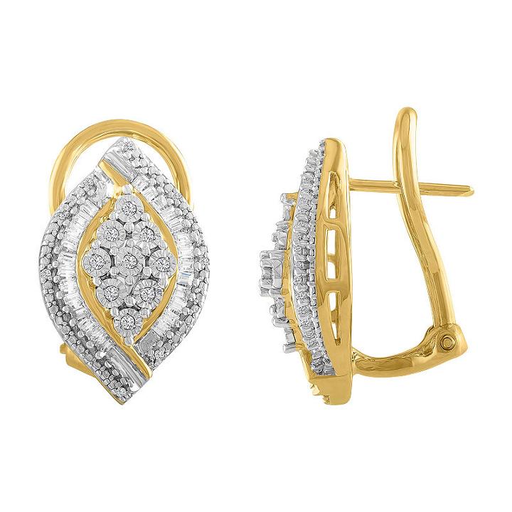 1/4 Ct. T.w. Genuine White Diamond 18.5mm Stud Earrings