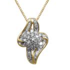 3/4 Ct. T.w. Diamond In 10k Yellow Gold Pendant Necklace