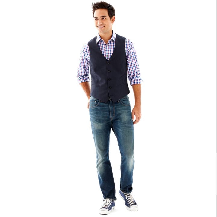 J.ferrar Navy Slim Vest