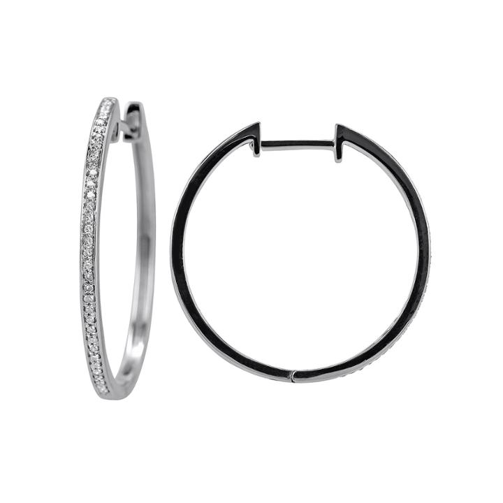 1/10 Diamond 14k White Gold Hoop Earring 1
