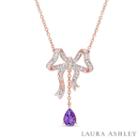 Laura Ashley Purple Amethyst Pear 18k Gold Over Silver Pendant