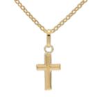 14k Yellow Gold Polished Cross Pendant Necklace