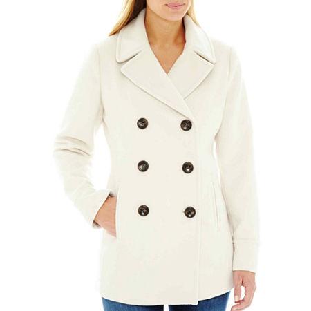 St. John's Bay Wool-blend Pea Coat - Tall