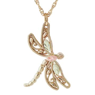 Black Hills Gold Womens 10k Tri-color Gold Butterfly Pendant