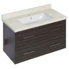 36-in. W Wall Mount Dawn Grey Vanity Set For 1 Hole Drilling Beige Top White Um Sink