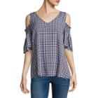 A.n.a Short Sleeve V Neck Woven Blouse-tall