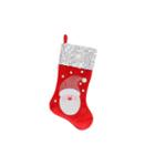 20.5 Red And White Santa Claus Embellished And Embroidered Christmas Stocking With Sequined Cuff