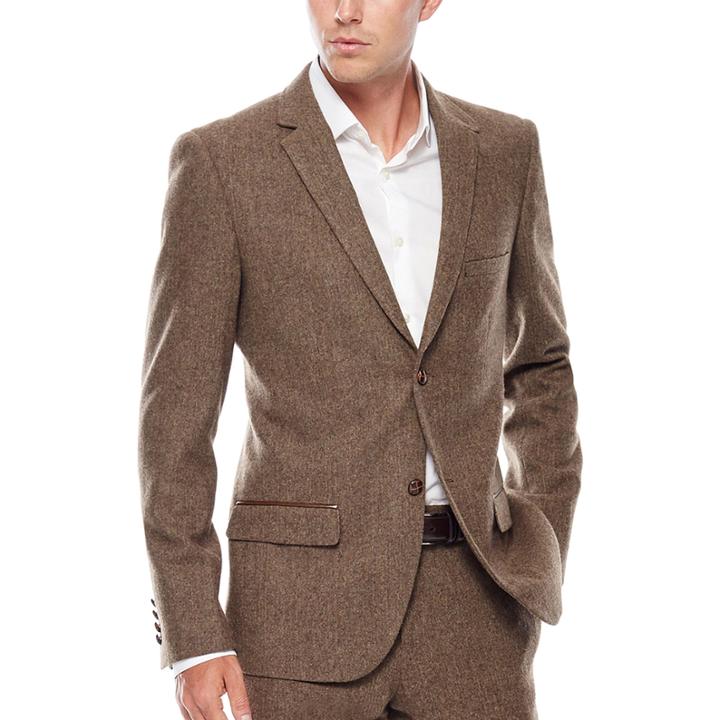 Wd. Ny Brown Twill Suit Jacket - Slim Fit