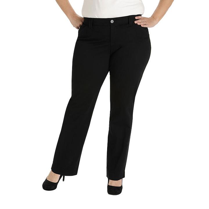 Lee Comfort Fit Straight-leg Twill Trouser Pants - Plus