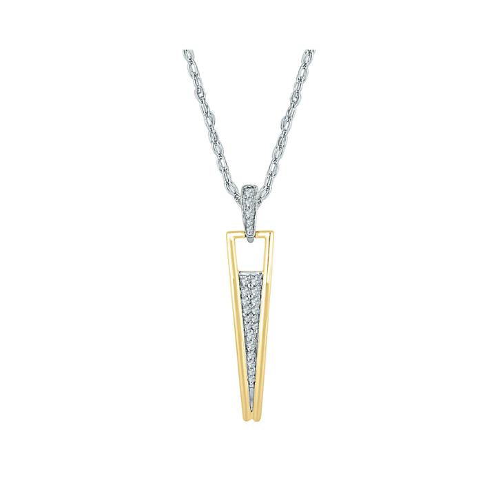 1/4 Ct. T.w. Diamond Two-tone Triangle Pendant Necklace