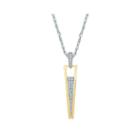 1/4 Ct. T.w. Diamond Two-tone Triangle Pendant Necklace