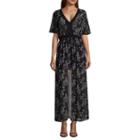 My Michelle Long Sleeve Floral Maxi Dress-juniors