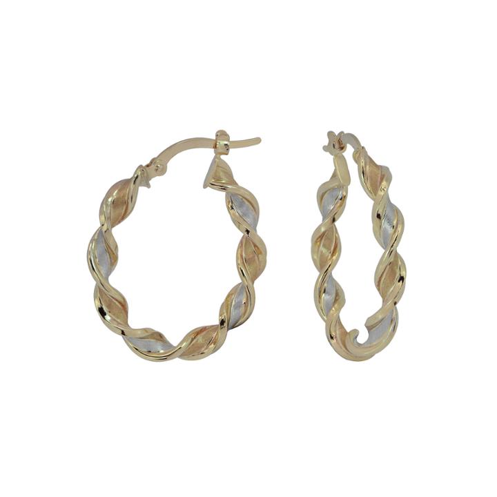 14k Yellow Gold Twisted Ribbon Hoop Earrings