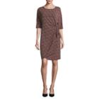 Robbie Bee 3/4 Sleeve Shift Dress-petite