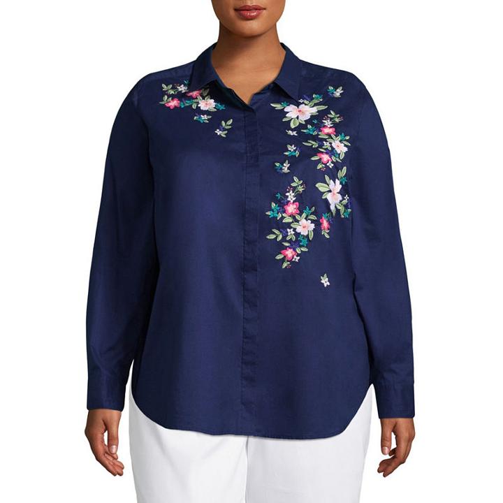 Liz Claiborne Embroidered Tunic- Plus