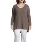 A.n.a Long Sleeve V Neck Pullover Sweater - Plus