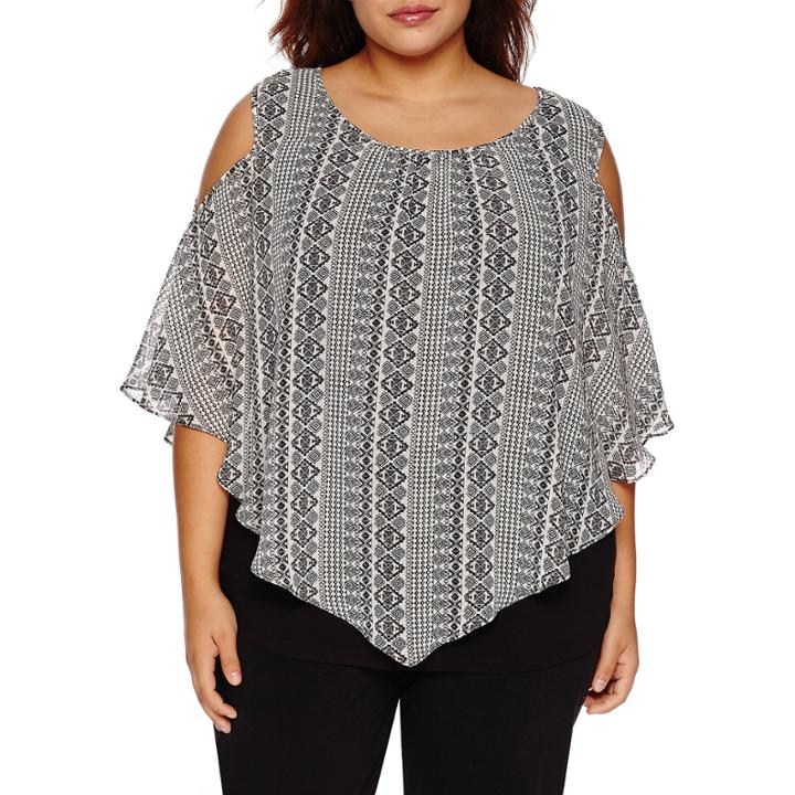 Alyx Short Sleeve Scoop Neck Woven Blouse-plus