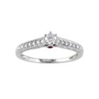 1/6 Ct. T.w. Diamond & Pink Sapphire Engagement Ring
