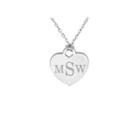 Personalized Sterling Silver Monogram Heart Pendant Necklace