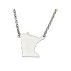 Personalized Sterling Silver Minnesota Pendant Necklace