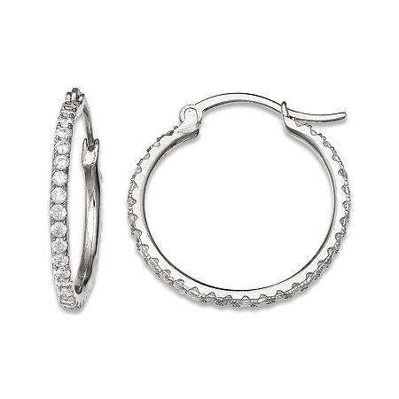 Cubic Zirconia Sterling Silver Hoop Earrings