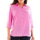 A.n.a Button-front Shirt - Plus