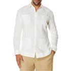 Cubavera 100% Linen Guayabera Long Sleeve 4 Pocket Guayabera