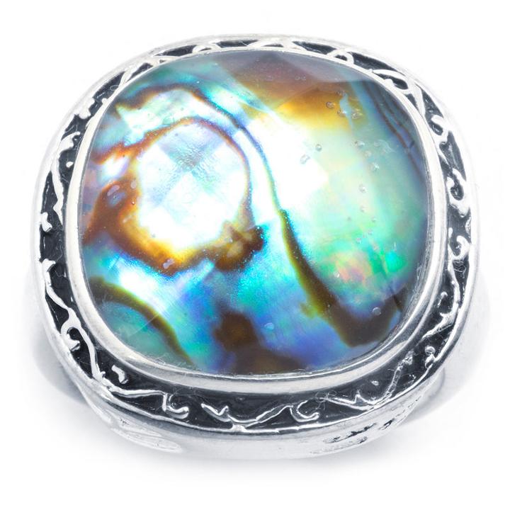 Sparkle Allure Sparkle Allure Womens Multi Color Silver Over Brass Cocktail Ring