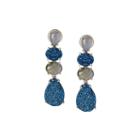 Limited Quantities Genuine Labradorite And Quartz Sterling Silver Drop Earrings