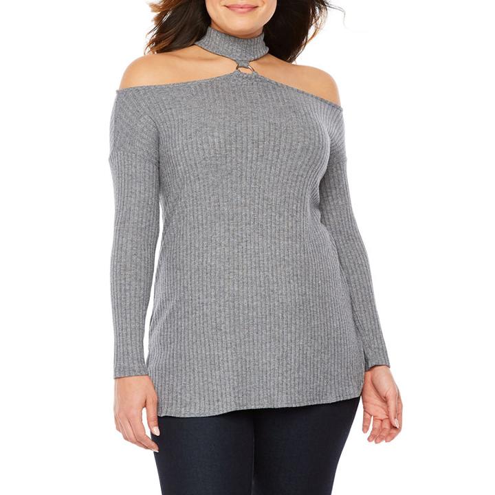 Bold Elements Long Sleeve Chocker Tunic With Ring Detail