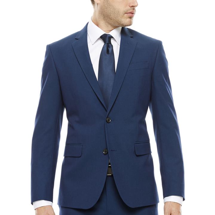 Jf J. Ferrar Blue Stretch Jacket - Super Slim-fit
