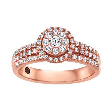 1/2 Ct. T.w. Diamond 10k Rose Gold Bridal Ring Set