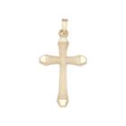 Religious Jewelry 14k Polished Yellow Gold Beveled-edge Cross Charm Pendant