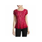 By & By Short Sleeve Scoop Neck Lace Blouse-juniors