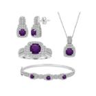 Womens 4-pc. Purple Amethyst Brass Jewelry Set