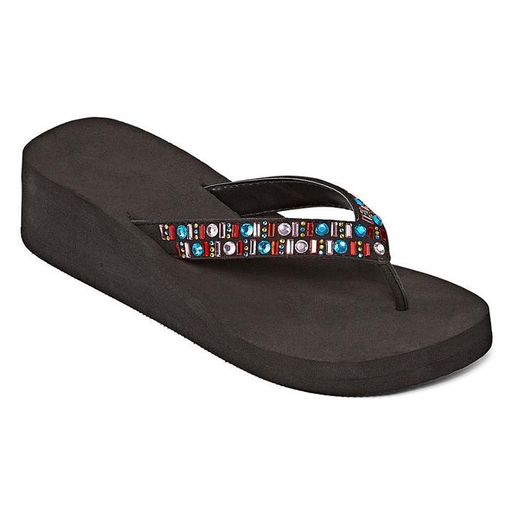 Mixit Beaded Wedge Flip-flops