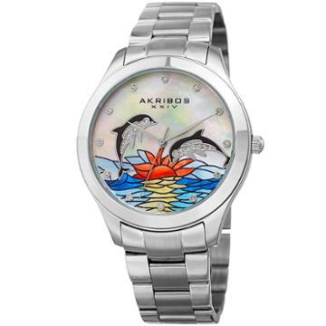 Akribos Xxiv Womens Silver Tone Strap Watch-a-953dss