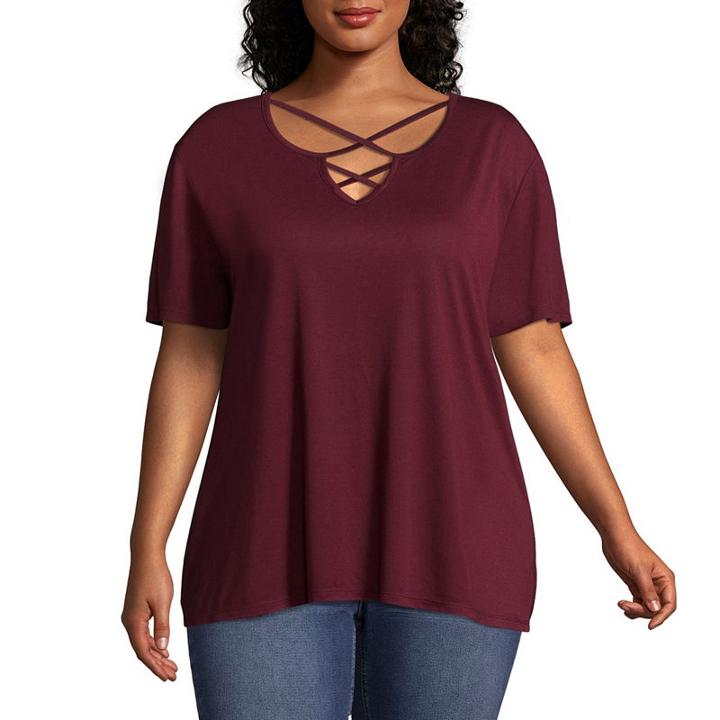 Hybrid Tees Criss Cross Tee - Juniors Plus
