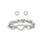 Worthington Silver-tone Pav Crystal Frontal Necklace And Earring Set