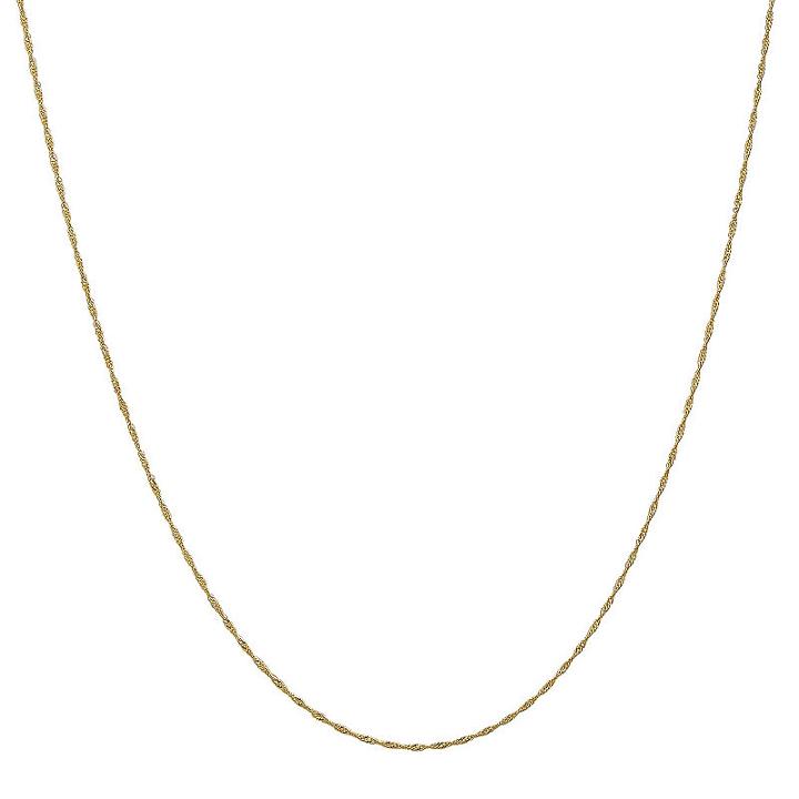 14k Gold Solid Singapore 14 Inch Chain Necklace